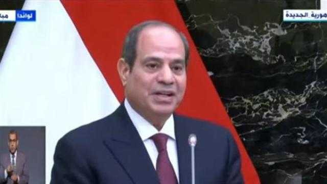 السيسى: لدينا الخبرة ومستعدون للتعاون مع أنجولا فى مجالات عديدة